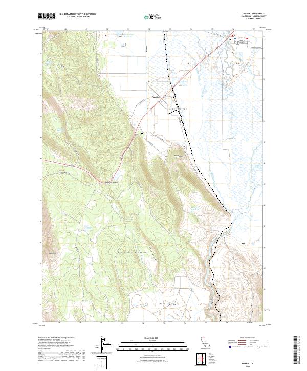 Bieber topographic map thumbnail