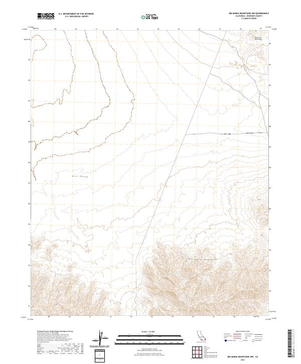Big Maria Mountains NW topographic map thumbnail
