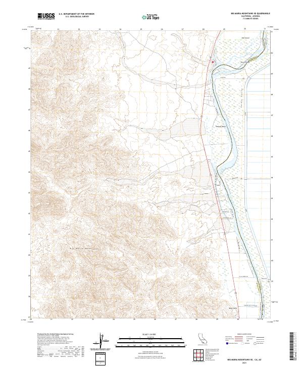 Big Maria Mountains SE topographic map thumbnail