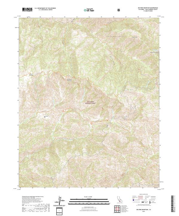 Big Pine Mountain topographic map thumbnail