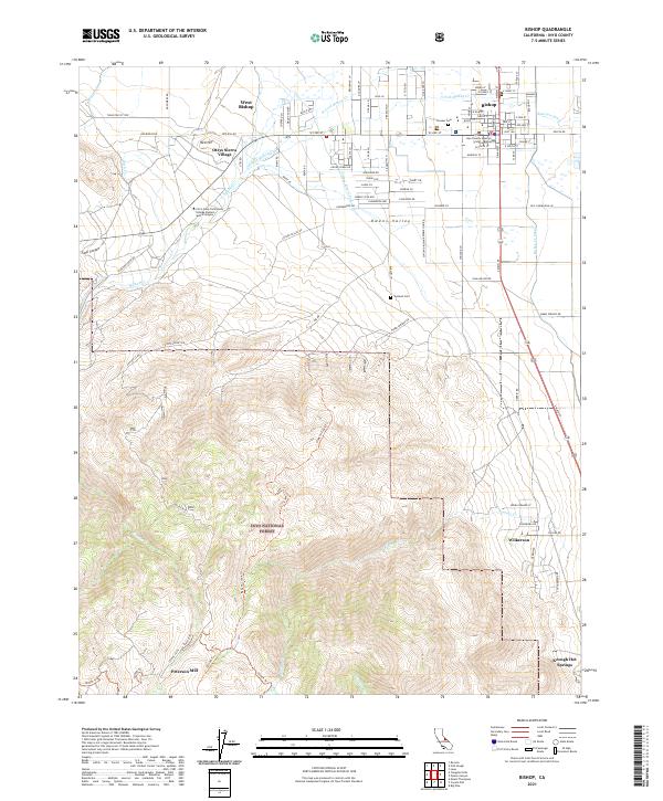 Bishop topographic map thumbnail