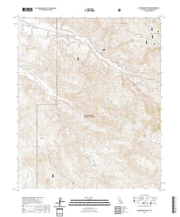 Blackburn Canyon topographic map thumbnail