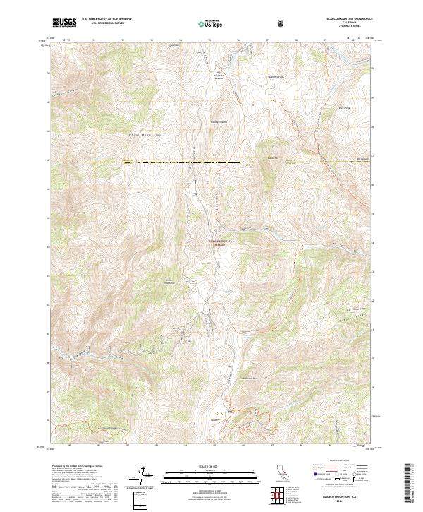 Blanco Mountain topographic map thumbnail