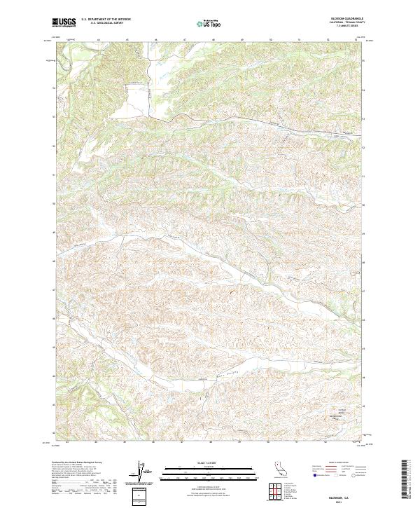 Blossom topographic map thumbnail