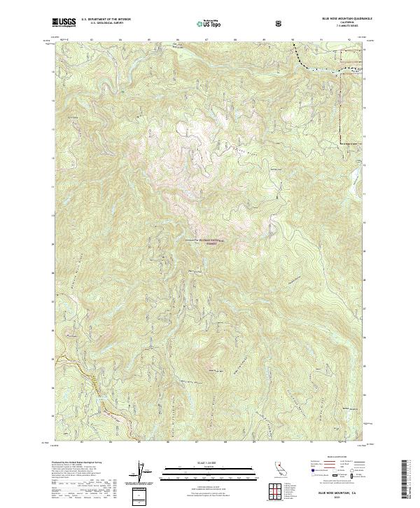 Blue Nose Mountain topographic map thumbnail