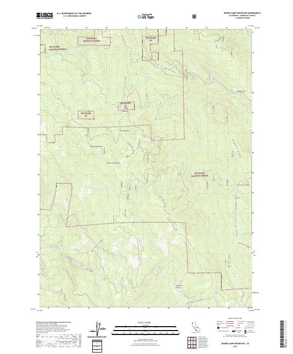 Board Camp Mountain topographic map thumbnail