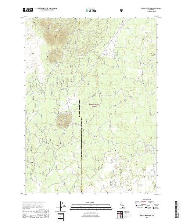 Border Mountain topographic map thumbnail
