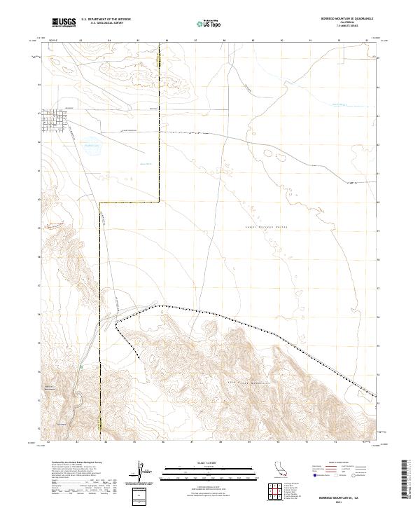 Borrego Mountain SE topographic map thumbnail