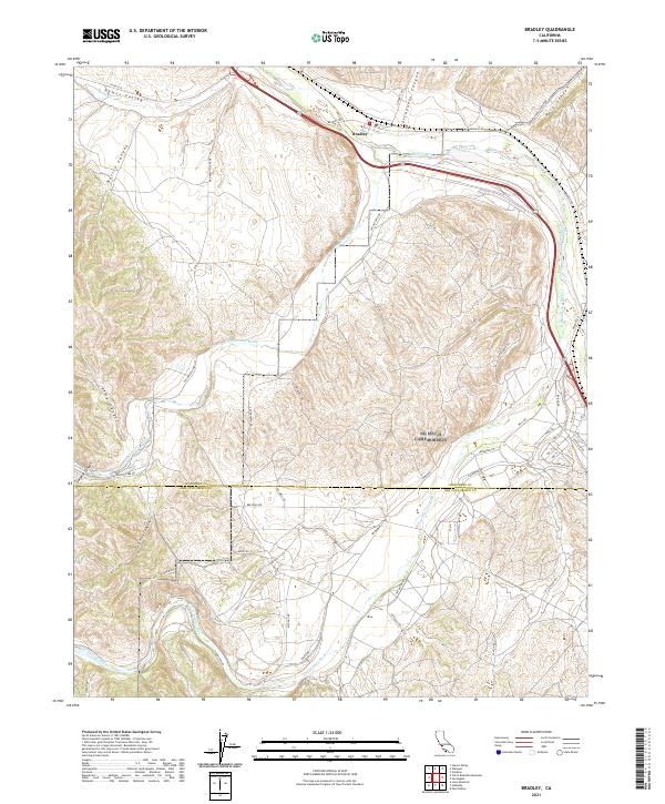 Bradley topographic map thumbnail