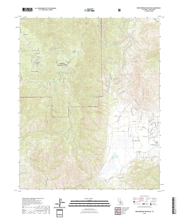 Breckenridge Mountain topographic map thumbnail