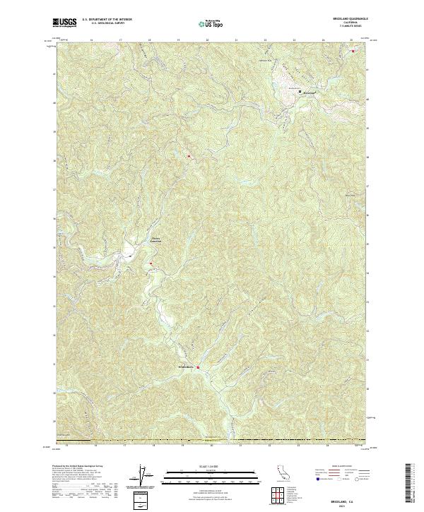 Briceland topographic map thumbnail