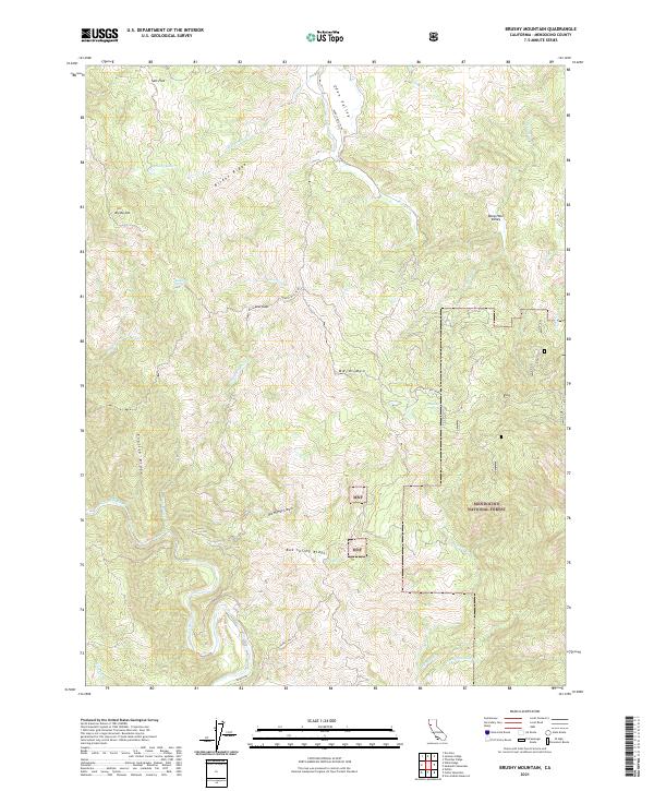 Brushy Mountain topographic map thumbnail
