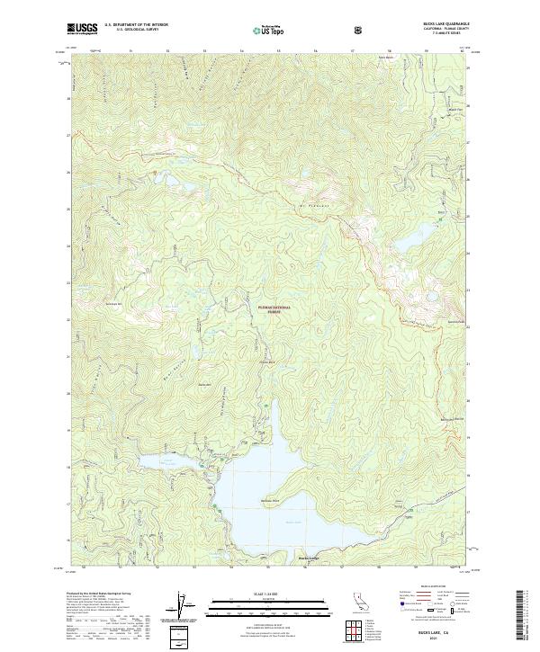 Bucks Lake topographic map thumbnail