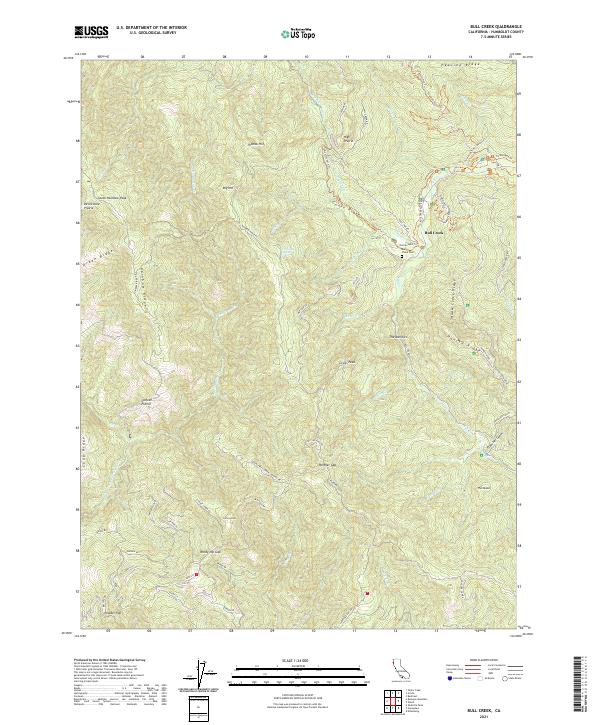 Bull Creek 2021 topographic map thumbnail