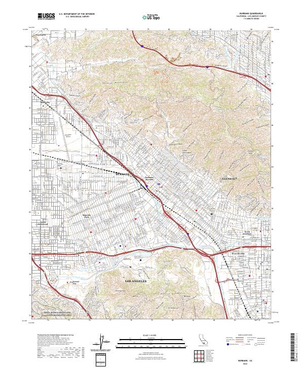 Burbank topographic map thumbnail