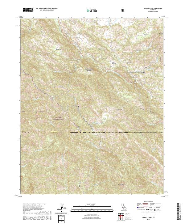 Burnett Peak topographic map thumbnail