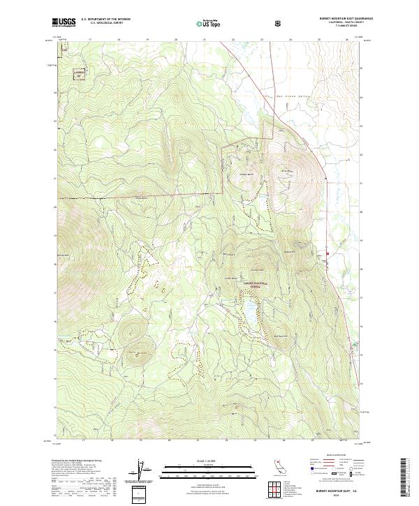 Burney Mountain East topographic map thumbnail