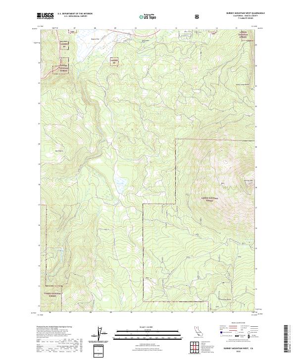 Burney Mountain West topographic map thumbnail