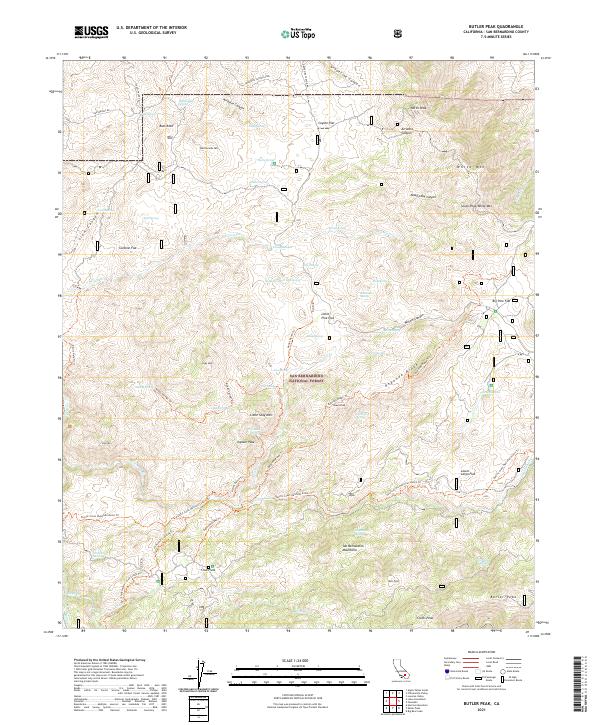 Butler Peak topographic map thumbnail