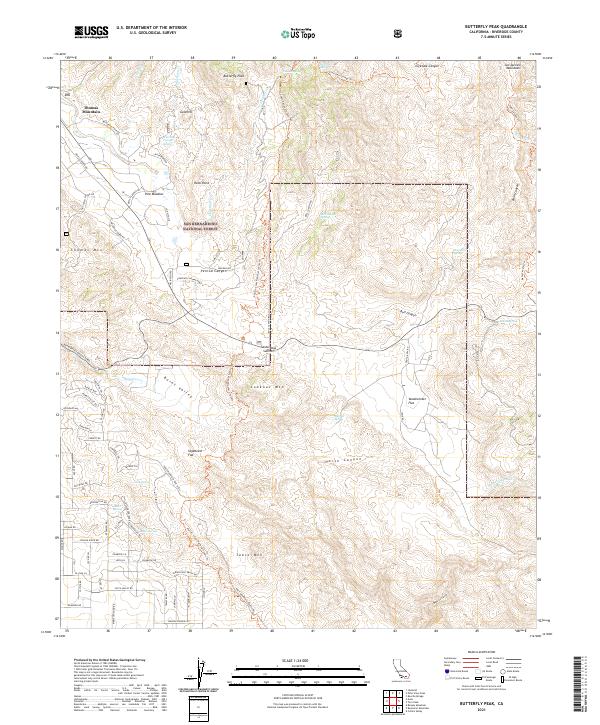 Butterfly Peak topographic map thumbnail