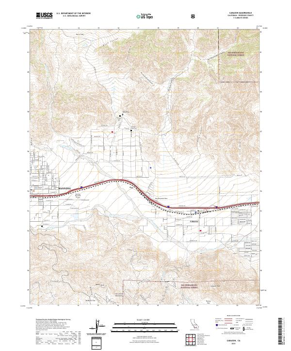 Cabazon topographic map thumbnail