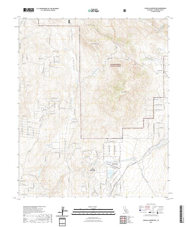 Cahuilla Mountain 2021 topographic map thumbnail