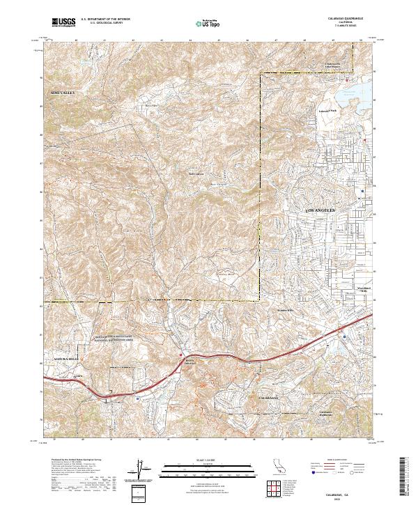 Calabasas topographic map thumbnail