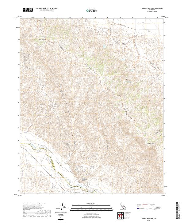Caliente Mountain topographic map thumbnail