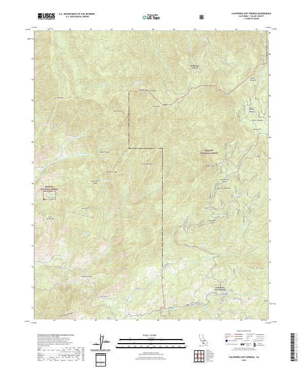 California Hot Springs topographic map thumbnail