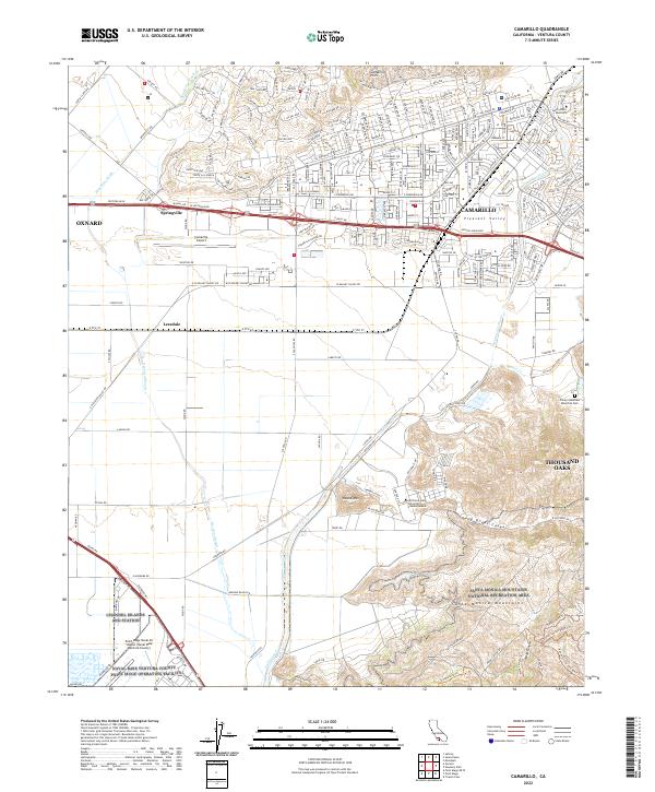 Camarillo topographic map thumbnail