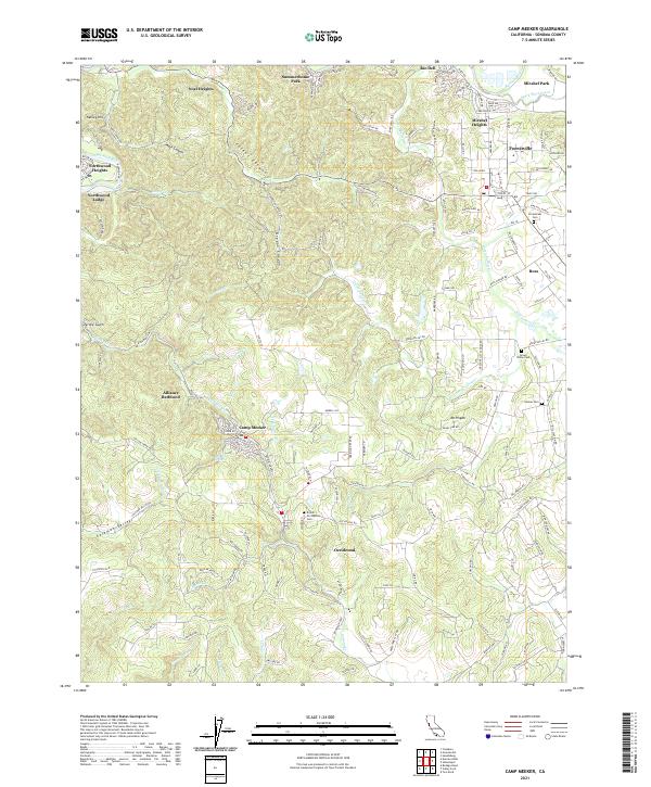 Camp Meeker topographic map thumbnail