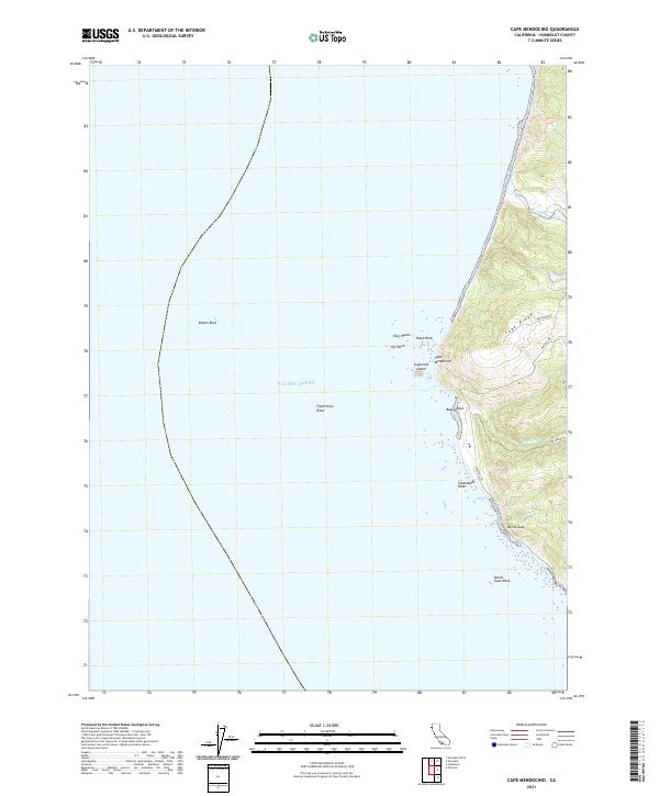 Cape Mendocino topographic map thumbnail
