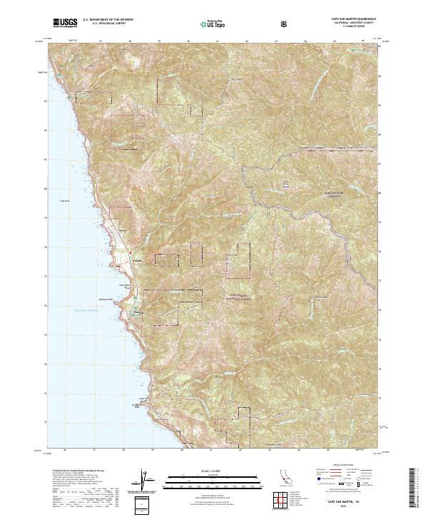 Cape San Martin topographic map thumbnail