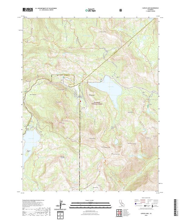Caples Lake topographic map thumbnail