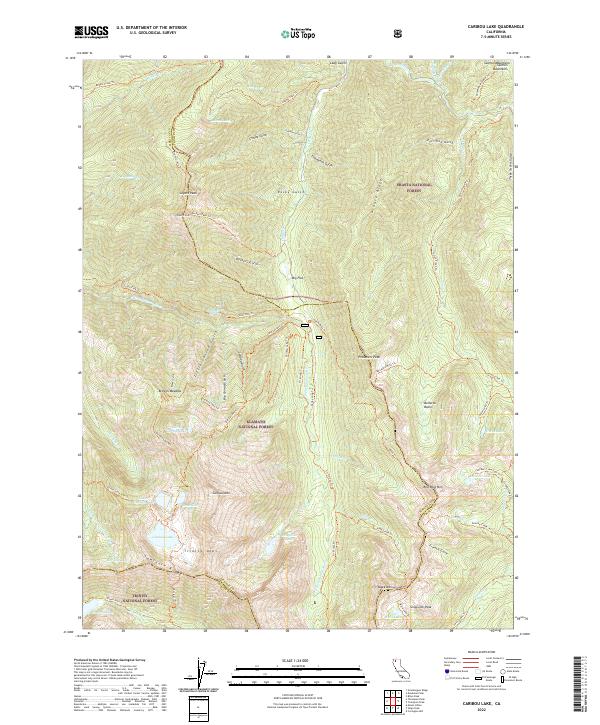 Caribou Lake topographic map thumbnail