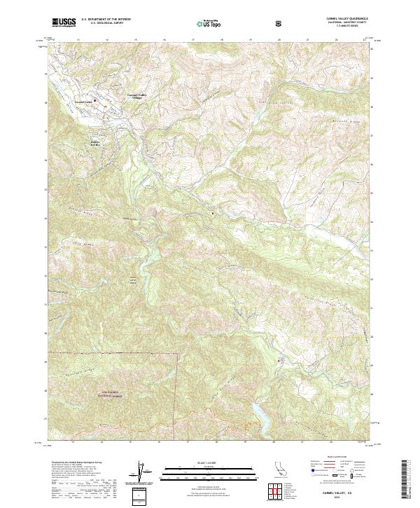 Carmel Valley topographic map thumbnail