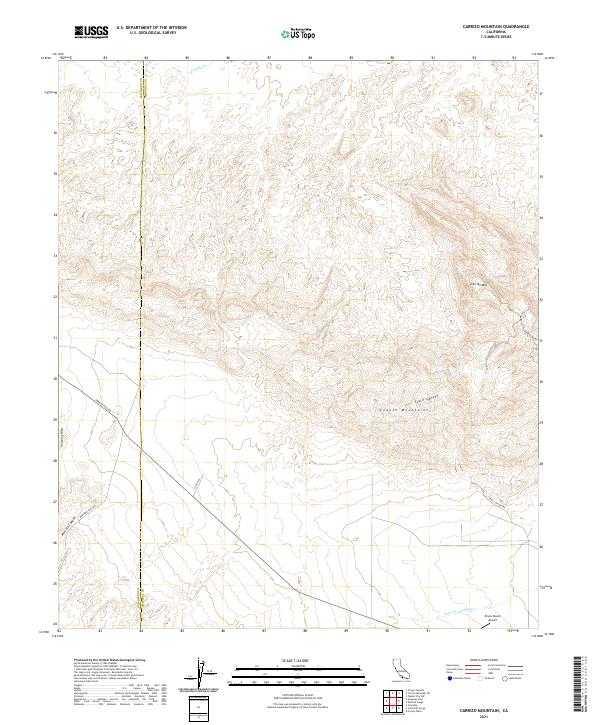 Carrizo Mountain 2021 topographic map thumbnail