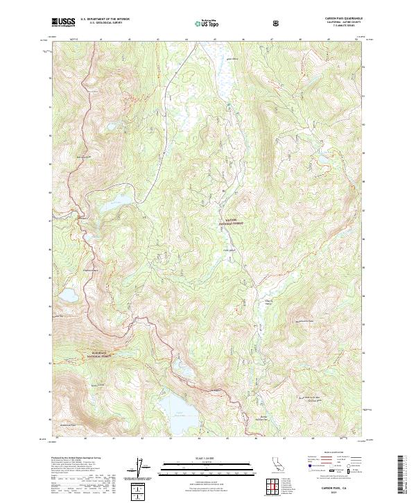 Carson Pass 2021 topographic map thumbnail