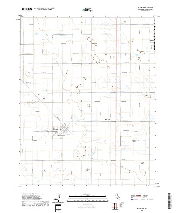 Caruthers topographic map thumbnail