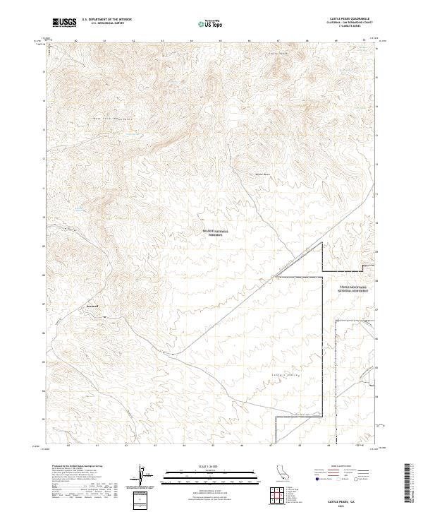 Castle Peaks 2021 topographic map thumbnail