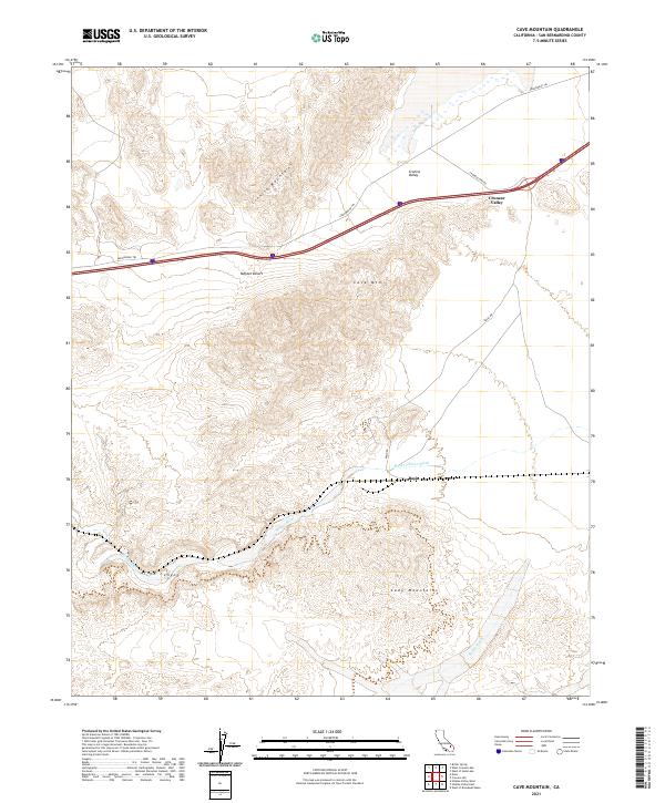 Cave Mountain topographic map thumbnail
