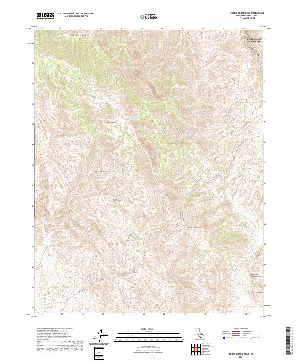 Cerro Gordo Peak topographic map thumbnail