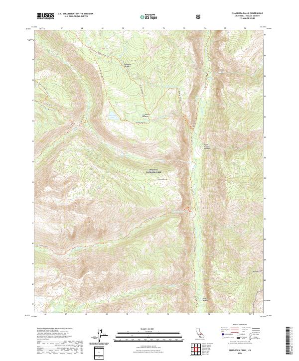 Chagoopa Falls 2021 topographic map thumbnail