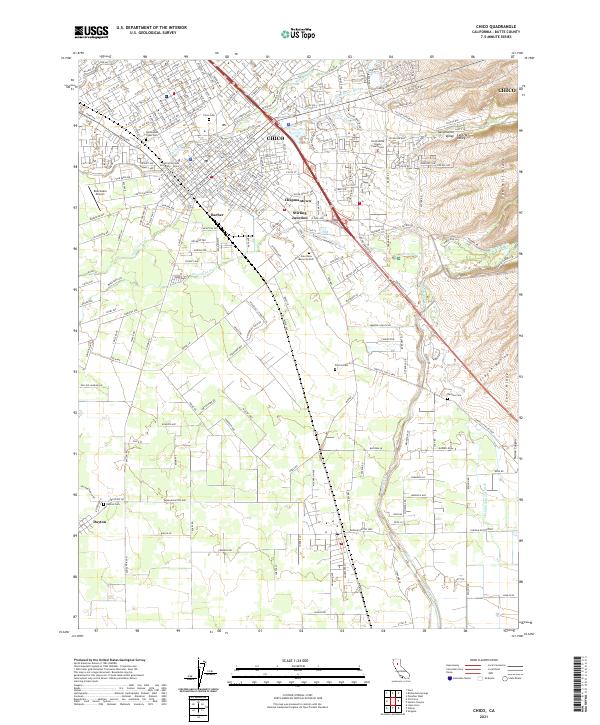Chico 2021 topographic map thumbnail