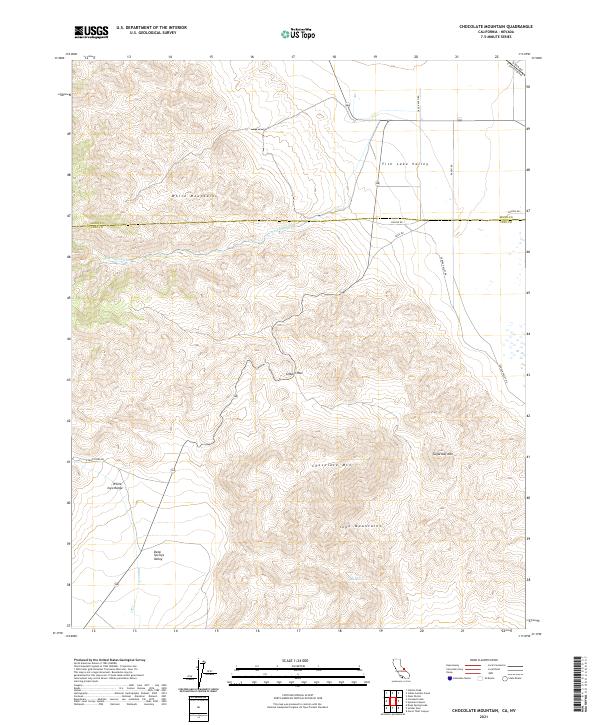 Chocolate Mountain 2021 topographic map thumbnail