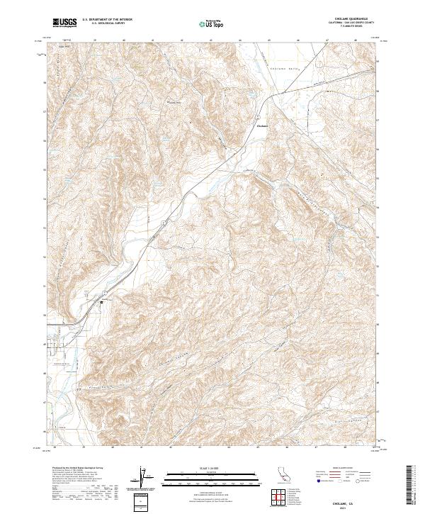 Cholame 2021 topographic map thumbnail