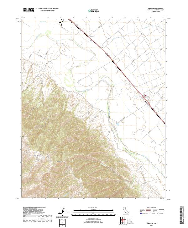 Chualar 2021 topographic map thumbnail
