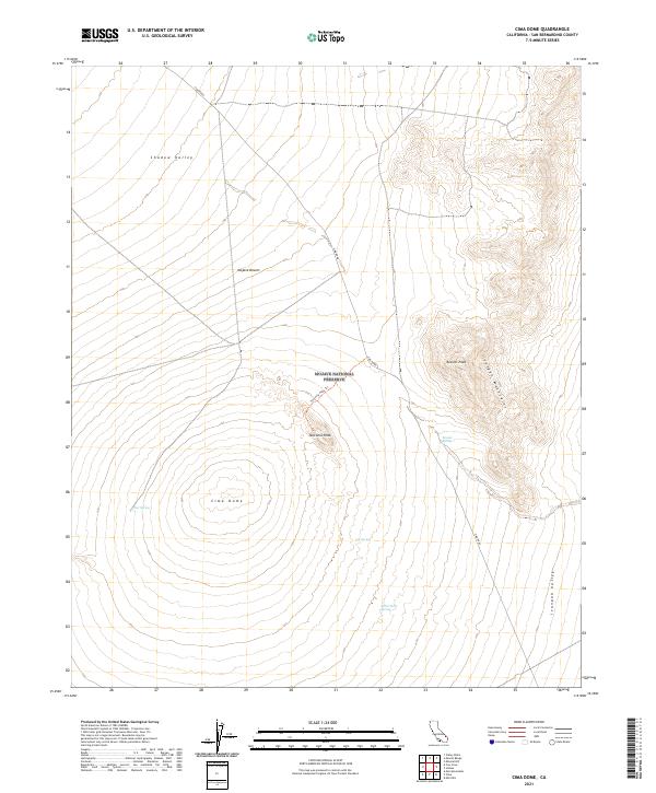Cima Dome 2021 topographic map thumbnail