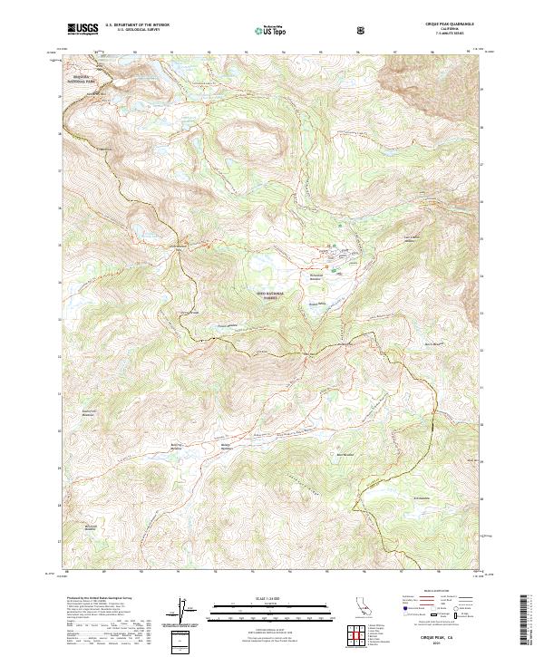 Cirque Peak 2021 topographic map thumbnail