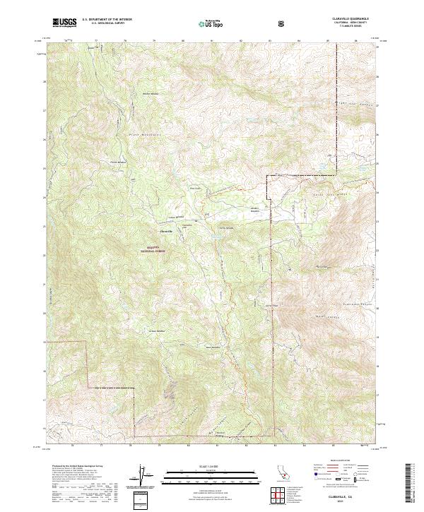 Claraville 2021 topographic map thumbnail